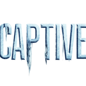 CAPTIVE logo, all caps in ice
